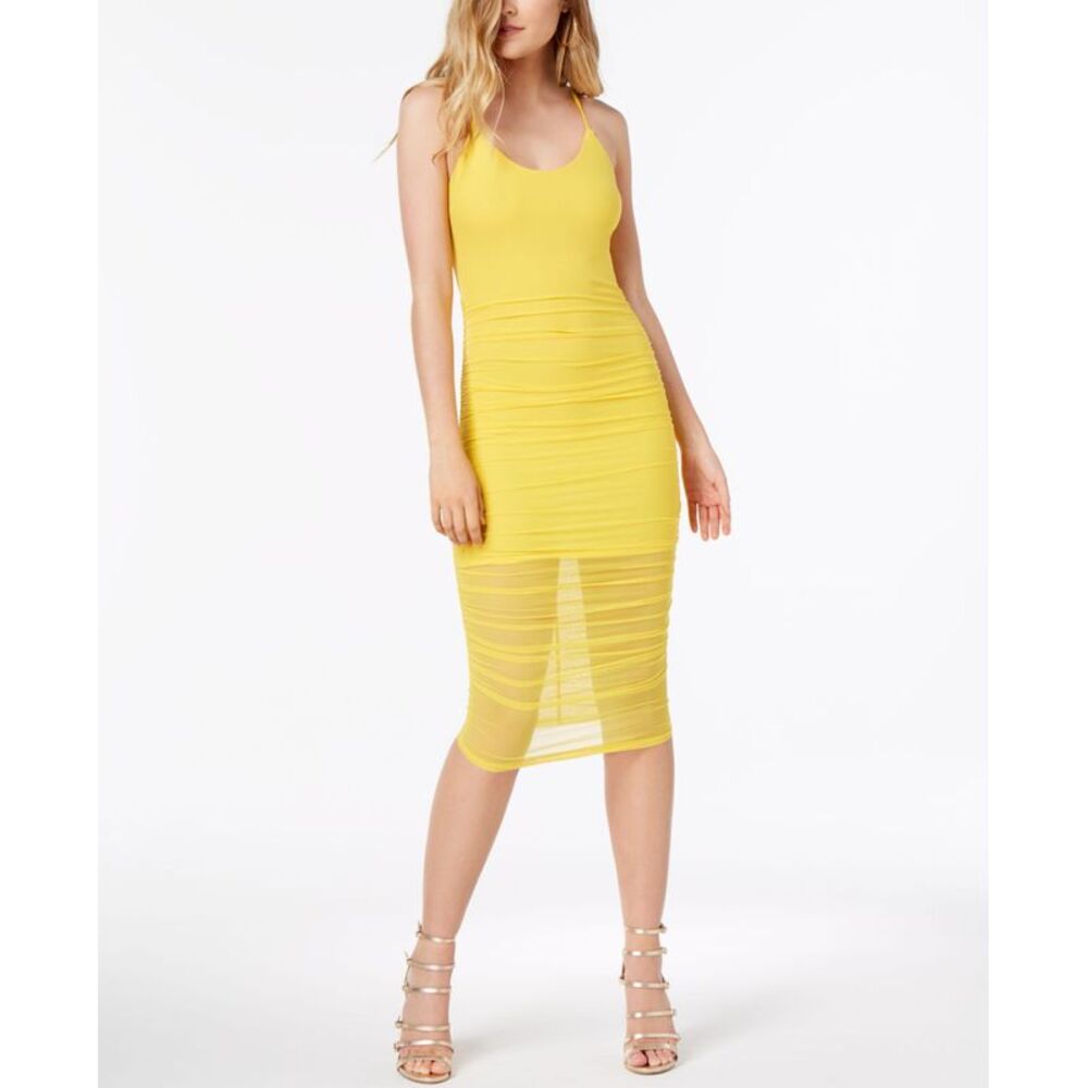 Material Girl Juniors Ruched Crisscross Bodycon Dress
